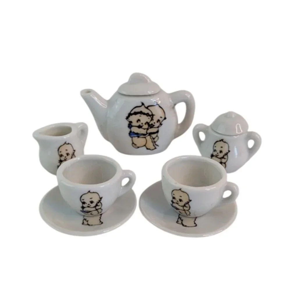 Vintage Pudgie Miniature Toy China Tea Set Japan 1981Child‎ Doll House Complete